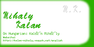 mihaly kalan business card